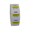 National Checking 1"x1" Trilingual Yellow Tuesday Permanent Label, PK1000 P102R